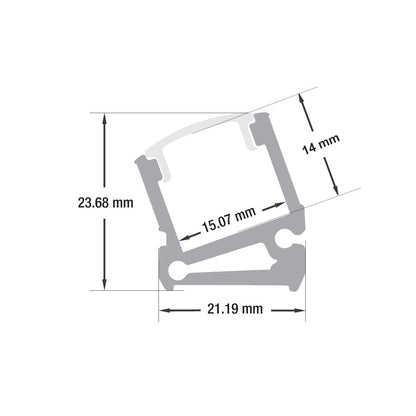 Linear Aluminum LED Channel for LED Strips 2Meters(6.5ft) VBD-CH-C1-2