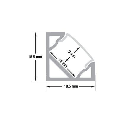 Corner Mount Linear Aluminum LED Channel for LED Strips 2Meters(6.5ft) VBD-CH-C2-2