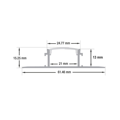 Drywall(Plaster-In) Linear Aluminum LED Channel for LED Strips 2Meters(6.5ft) VBD-CH-D1-2