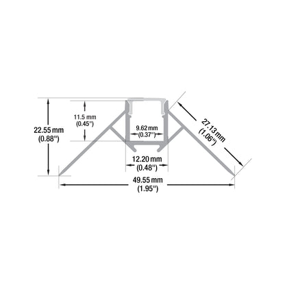 Drywall(Plaster-In) Linear Aluminum LED Channel for LED Strips 2Meters(6.5ft) VBD-CH-D3-2