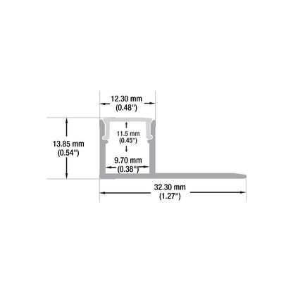 Drywall(Plaster-In) Linear Aluminum LED Channel for LED Strips 2Meters(6.5ft) VBD-CH-D4-2