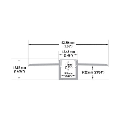 Drywall(Plaster-In) Deep Recessed (12.5mm) Aluminum LED Channel for LED Strips 2Meters(6.5ft) VBD-CH-D6-2