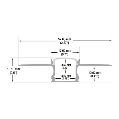 Drywall(Plaster-In) Deep Recessed (18mm) Aluminum LED Channel for LED Strips 2Meters(6.5ft) VBD-CH-D7-2