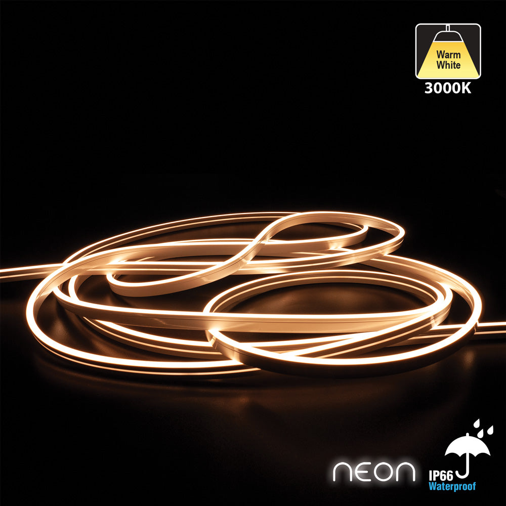 5M(16.4ft) LED Neon light Strip VBDFS-WW Neon-4MM-168 LED/m, 24V 3.75(W/ft) 3000K(Warm White), gekpower