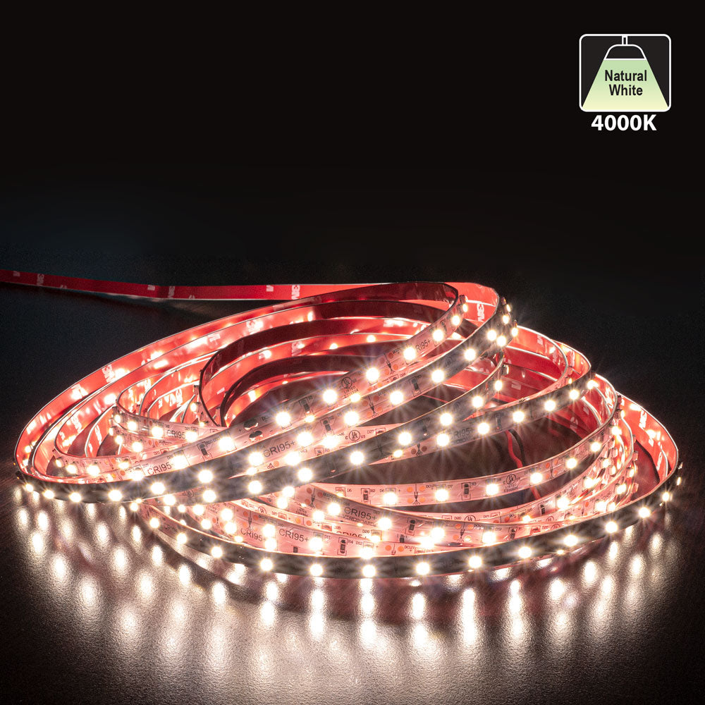 10M(32.8ft) Indoor LED Strip Light 3528, 12V 1.5(w/ft) 128-146(Lm/ft) 60(LEDs/m) CCT(2.7K, 3K, 3.5K, 4K, 5K), GEKPOWER