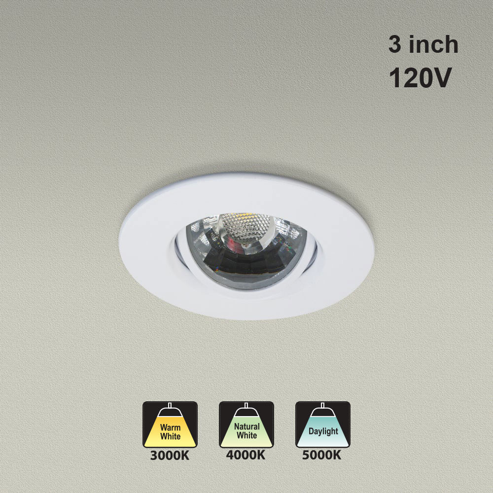 3 inch Round Gimbal Dimmable Recessed LED Downlight / Ceiling Light ...