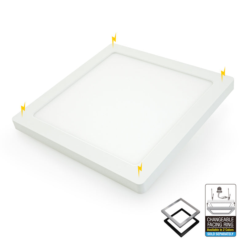 9 inch Square Surface Mount Downlight With Selectable Color Temperature (3CCT) 18W 120V, gekpower