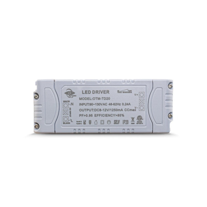 OTTIMA OTM-TD20 Constant Current LED Driver, 1250mA 8-12V 15W - GekPower