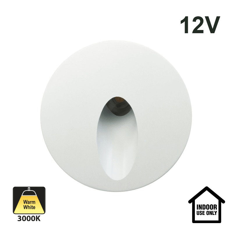 Round LED Step Light/ Pathway Light 12V 1W White