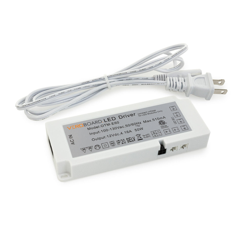OTM-E60 Non-Dimmable 12V  LED Driver 6-way Output Plugin Power Supply for Cabinet Lights