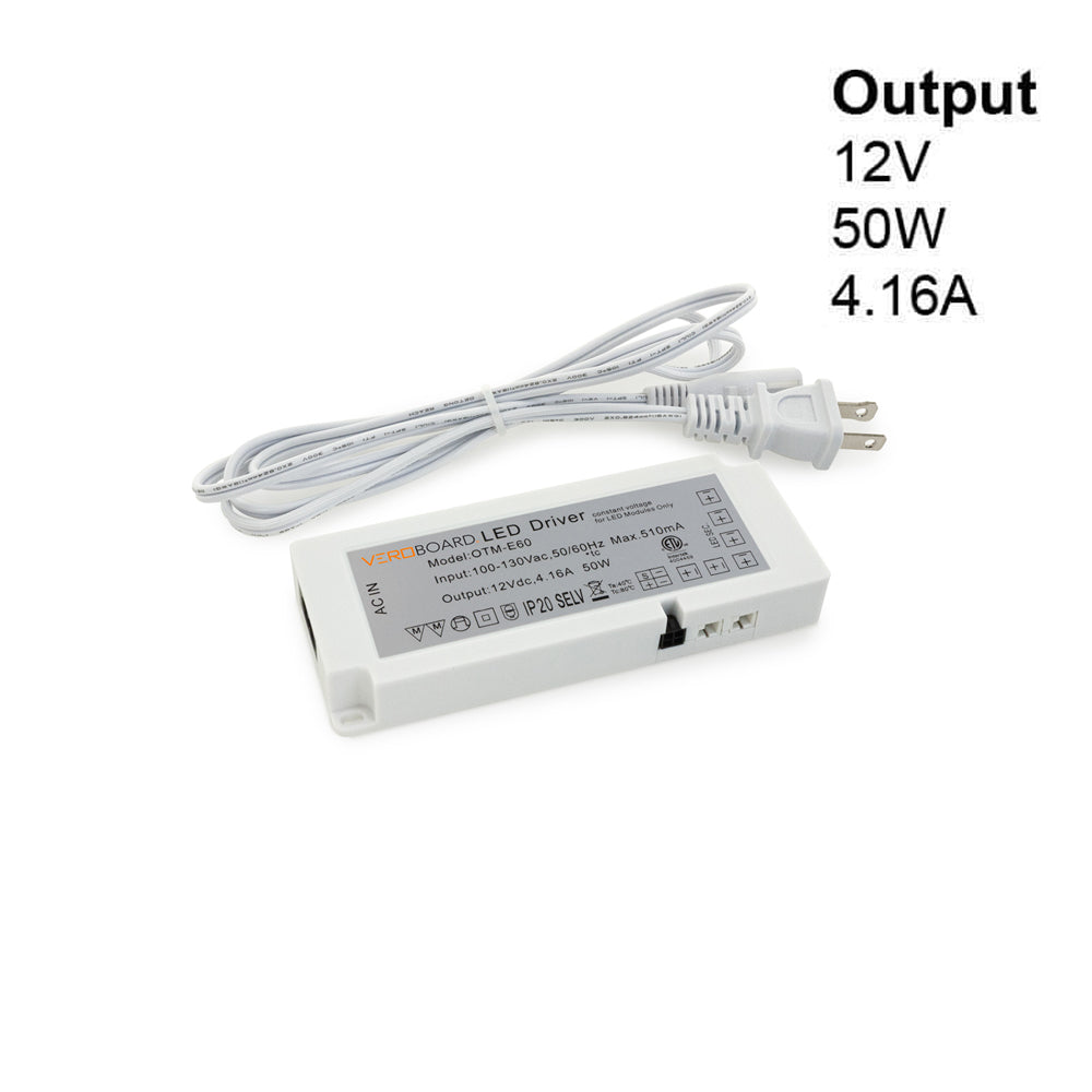 OTM-E60 Non-Dimmable 12V  LED Driver 6-way Output Plugin Power Supply for Cabinet Lights