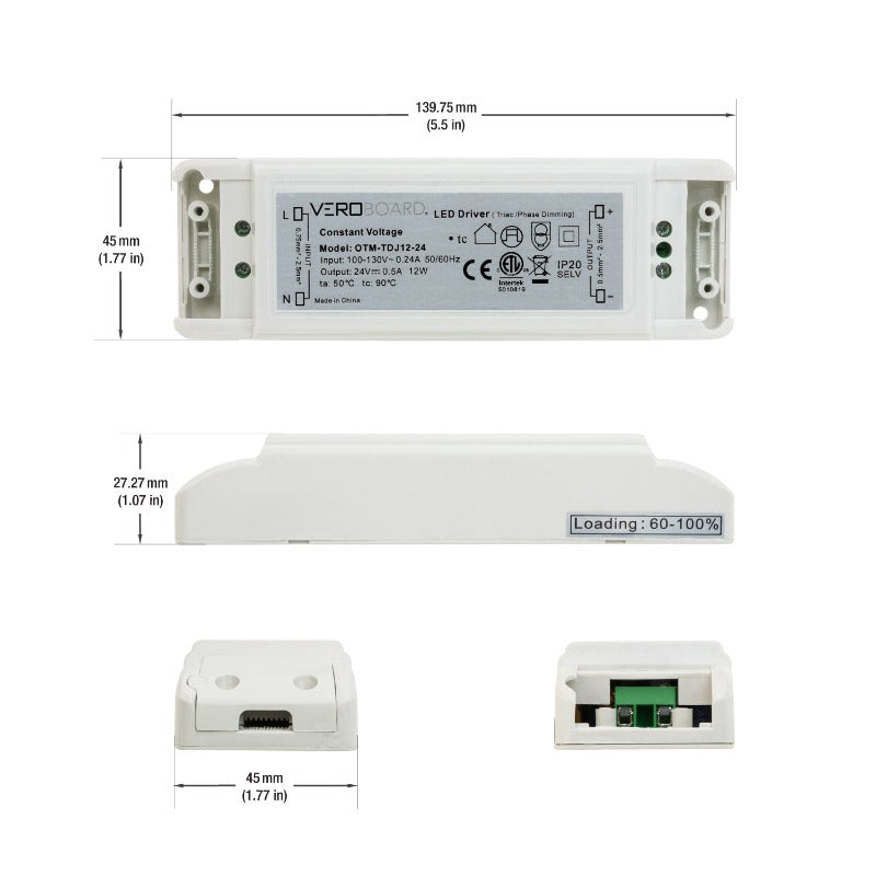 OTM-TDJ12-24 Triac dimmable Constant Voltage LED Driver, 24V 0.5A 12W, gekpower