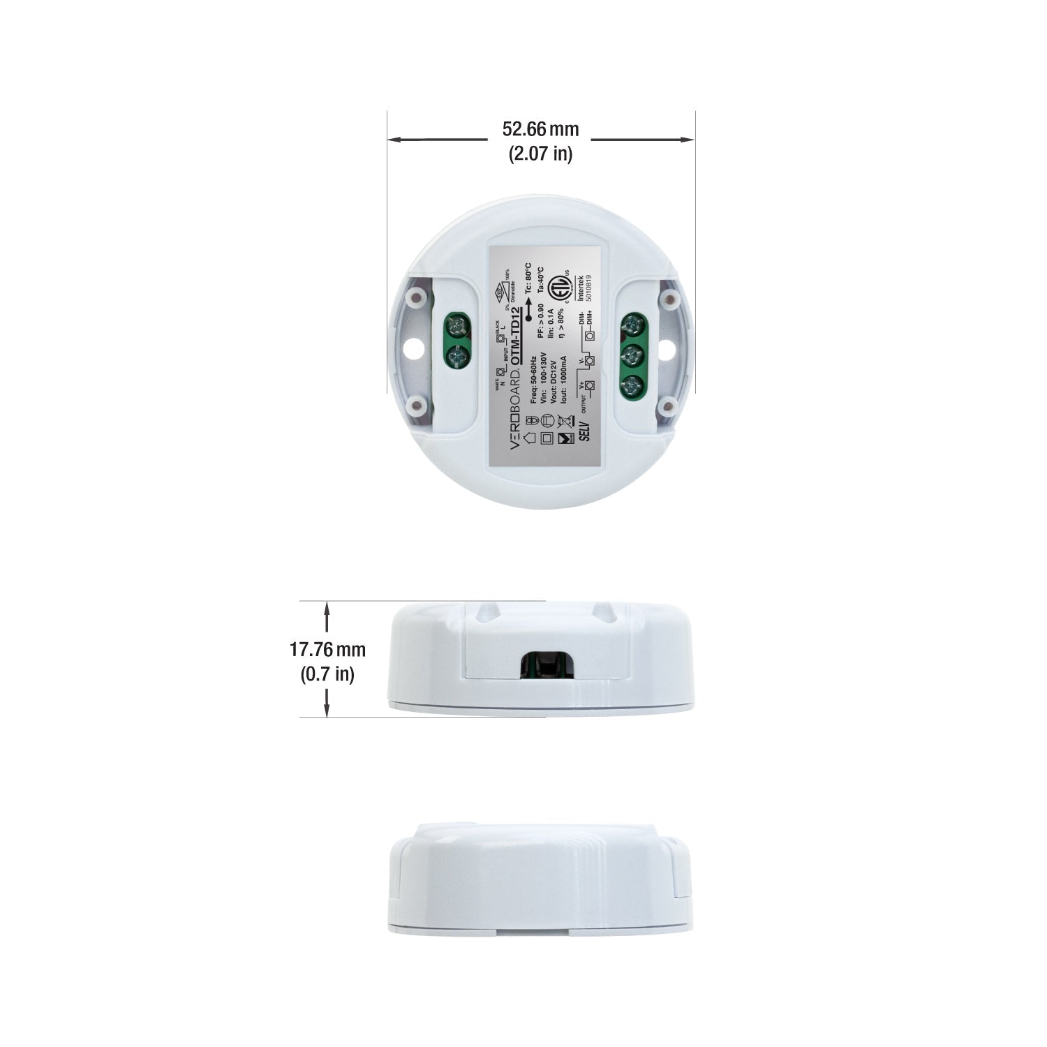 OTM-TD12 Constant Voltage LED Driver, 0-10V Dimming J Box LED Driver 12V 12W, gekpower