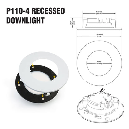 4 inch Multiple Application Recessed Downlight 120V 8W P110-4