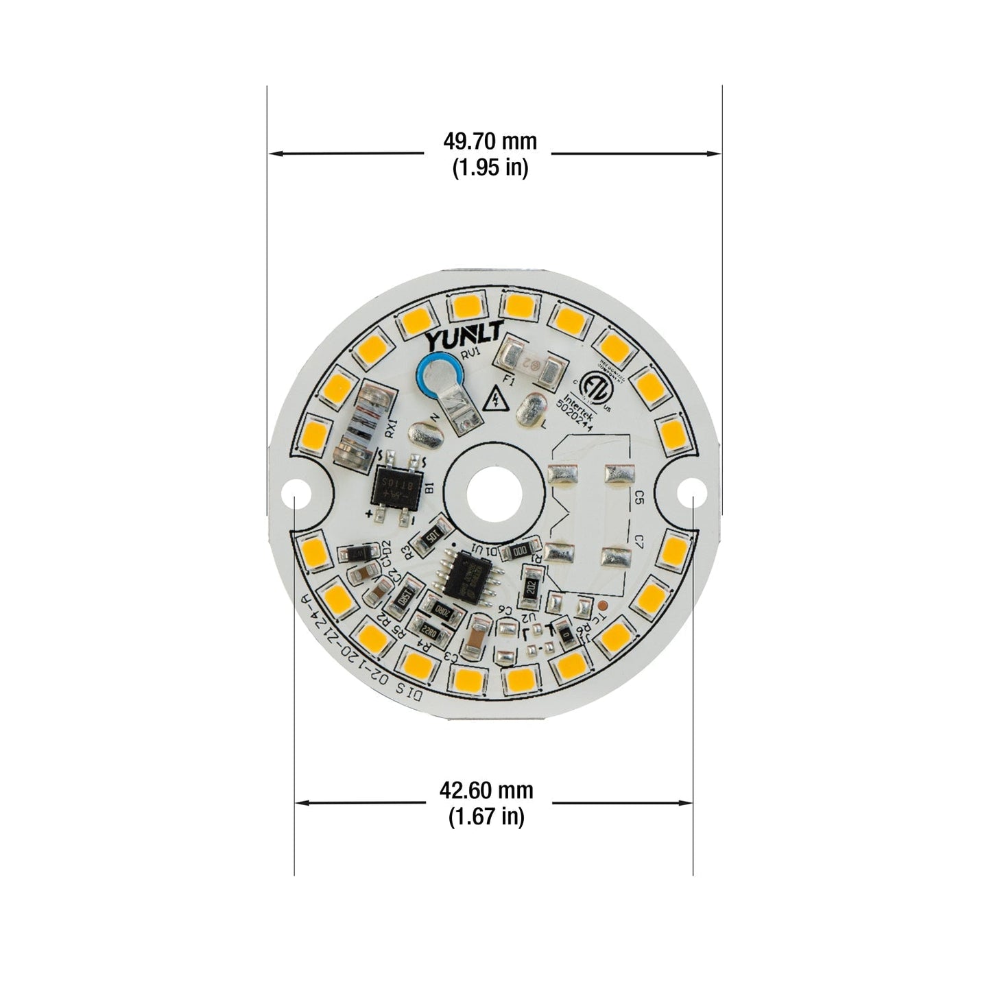 2 inch Round Disc ZEGA LED Module 120V 7W 3000K