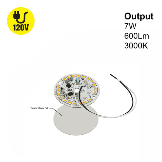 2 inch Round Disc ZEGA LED Module 120V 7W 3000K