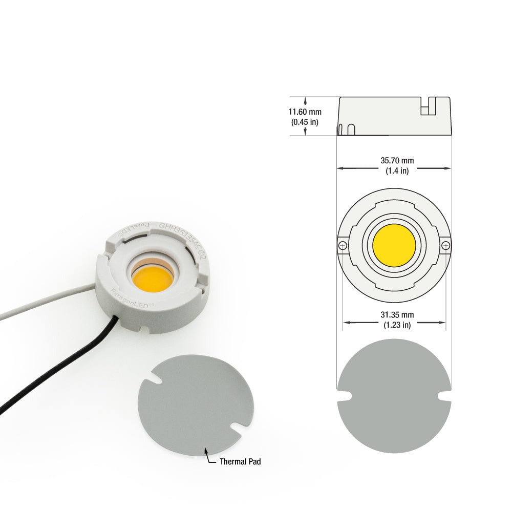 CBHT-42-30135-120V-30-G03 COB Paragon LED Module with GHH36135AC LED Holder, 120V 6W 3000K, gekpower