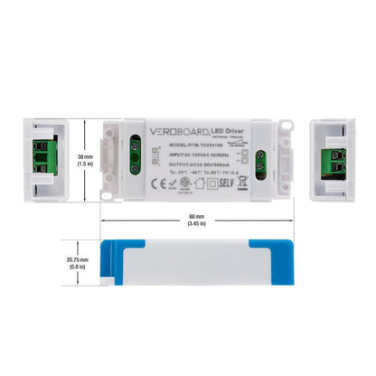 OTM-TD253100-350-20 Constant Current LED Driver, 350mA 35-56V 20W Dimmable, gekpower