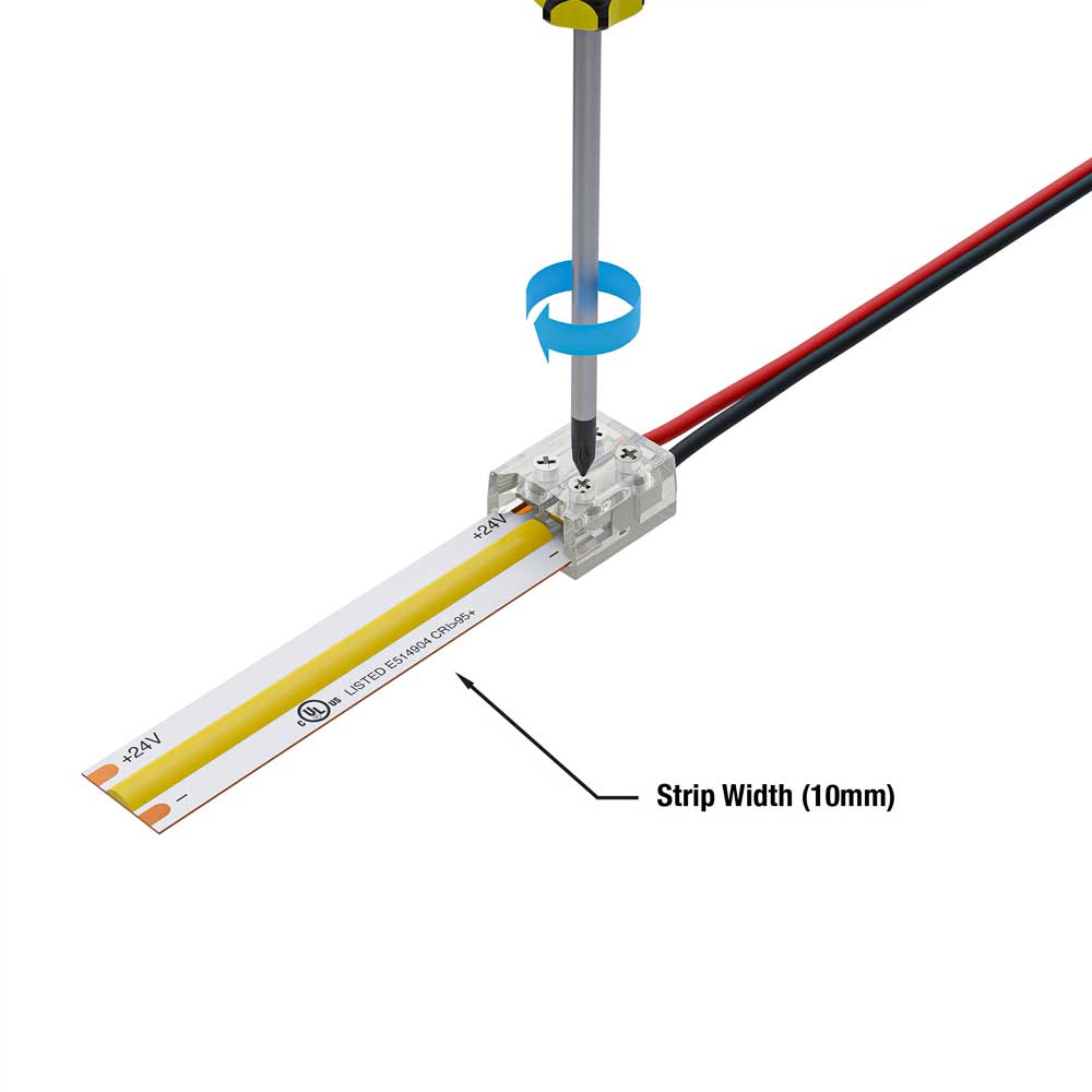 10mm LED Strip to Wire Screw Connectors, VBD-CON-SC10MM-SW (Pack of 3)