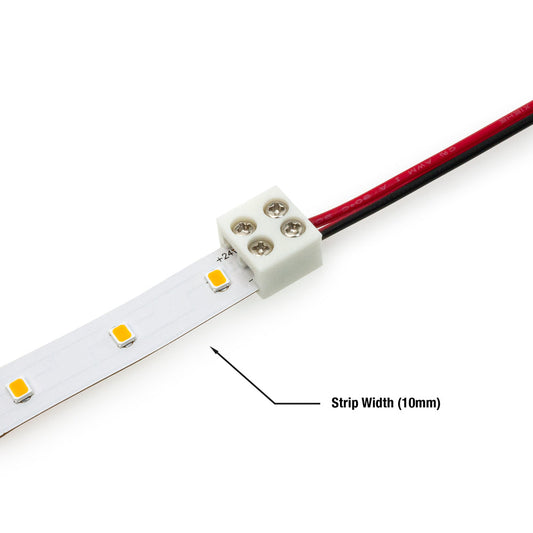 10mm LED Strip to Wire Screw Connectors, VBD-CON-SC10MM-SW (Pack of 3)