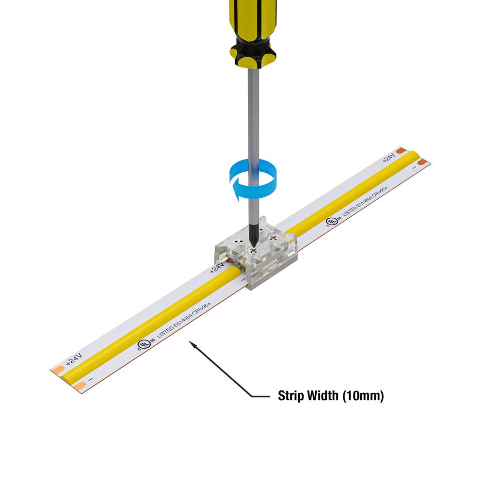10mm LED Strip to Strip Quick Screw connector, VBD-CON-SC10MM-SS (Pack of 3)