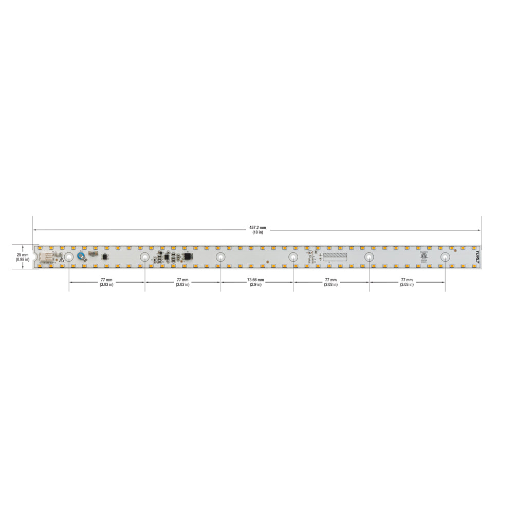 18 inch Slim ZEGA LED Module SLM 18-015W-930-120-S3-Z1B, 120V 15W 3000K(Warm White)
