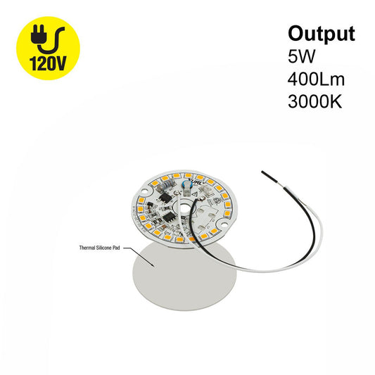 2 inch Round Disc ZEGA LED Module DIS 02-005W-930-120-S1-Z1A (DIS 01-400-930-120-S1), 120V 5W 3000K(Warm White), gekpower