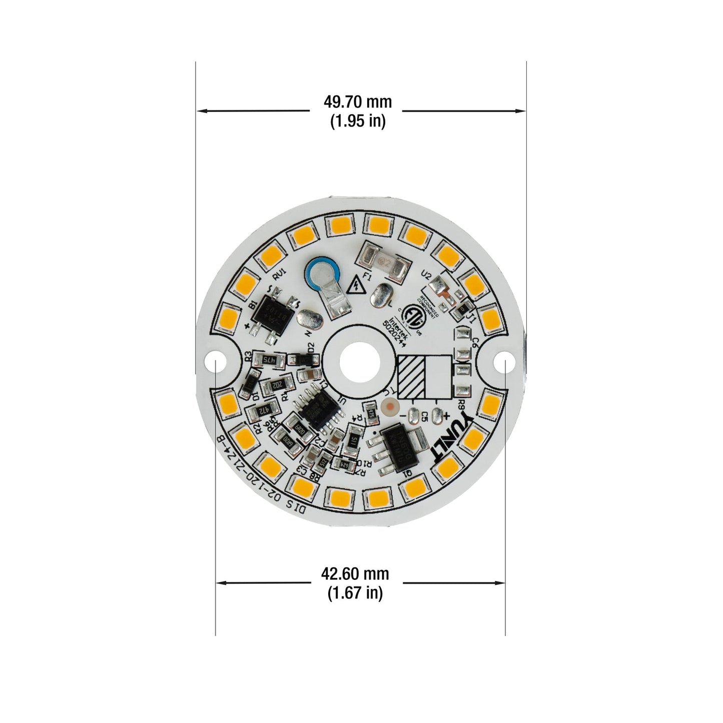 2 inch Round Disc ZEGA LED Module DIS 02-012W-930-120-S1-Z1B, 120V 12W 3000K(Warm White), gekpower