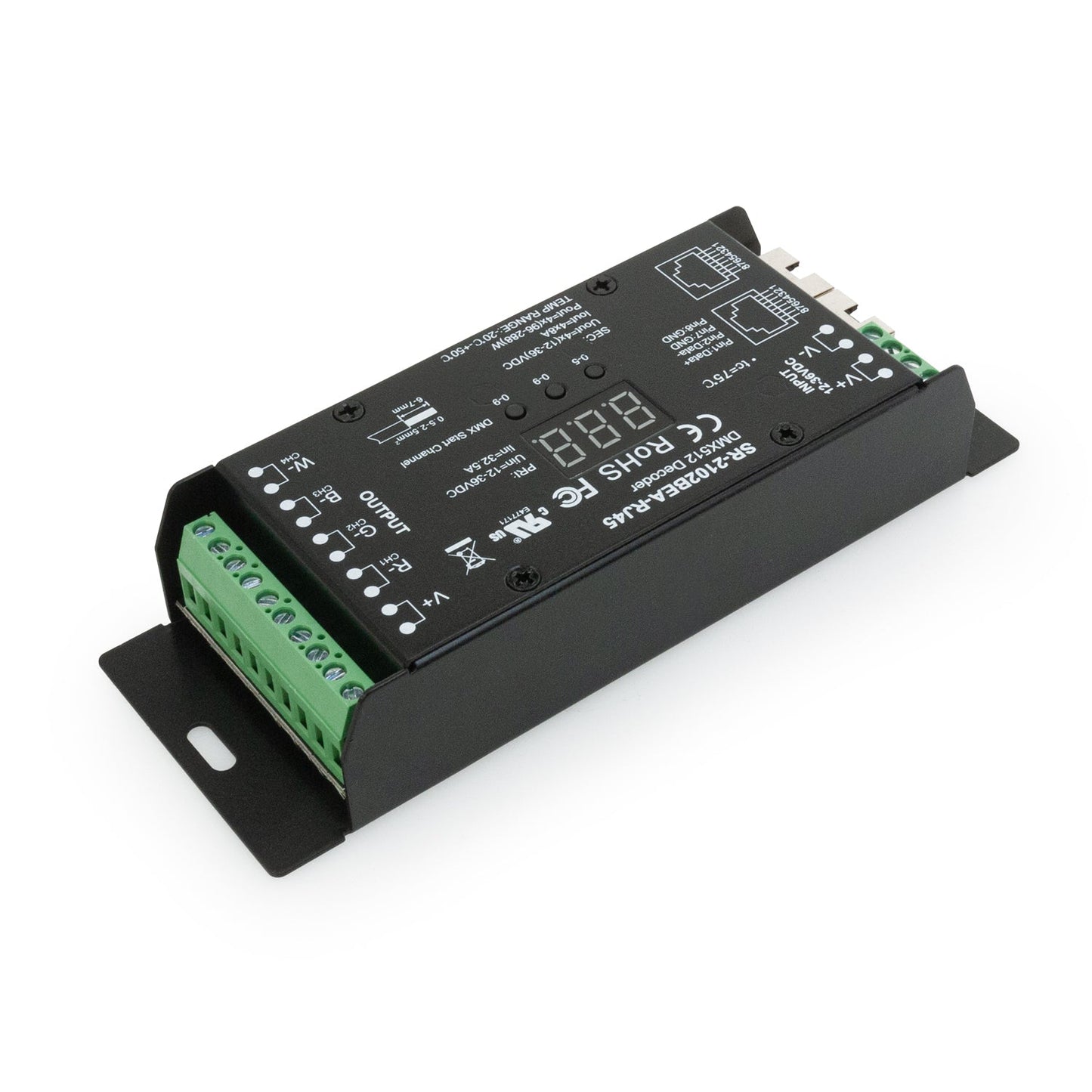 SR-2102Bea-RJ45 4CH DMX512 CV Driver with RJ45 Port connector RGBW DMX512 Decoder - GekPower