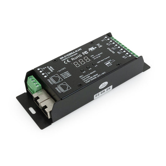 SR-2102Bea-RJ45 4CH DMX512 CV Driver with RJ45 Port connector RGBW DMX512 Decoder - GekPower