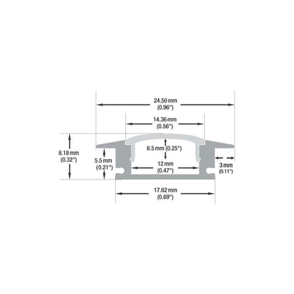 Aluminum LED Channel for LED Strips 2Meter(7.ft) VBD-CH-RS5-2