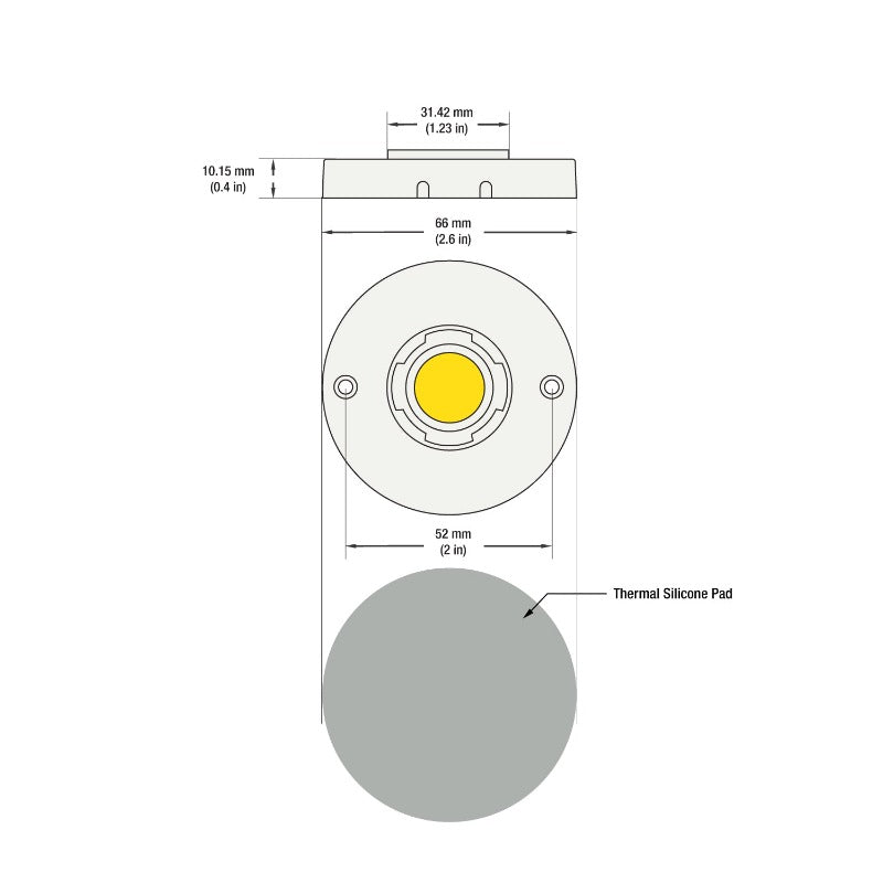 CBHT-042-3685-120V-27 COB Paragon LED Module with GPDH66185AC LED Holder, 120V 12W 2700K - GekPower