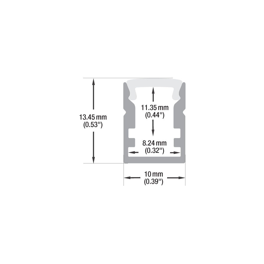 Narrow Profile Linear Aluminum Channel for LED Strips 2Meters(6.5ft) VBD-CH-S9-2