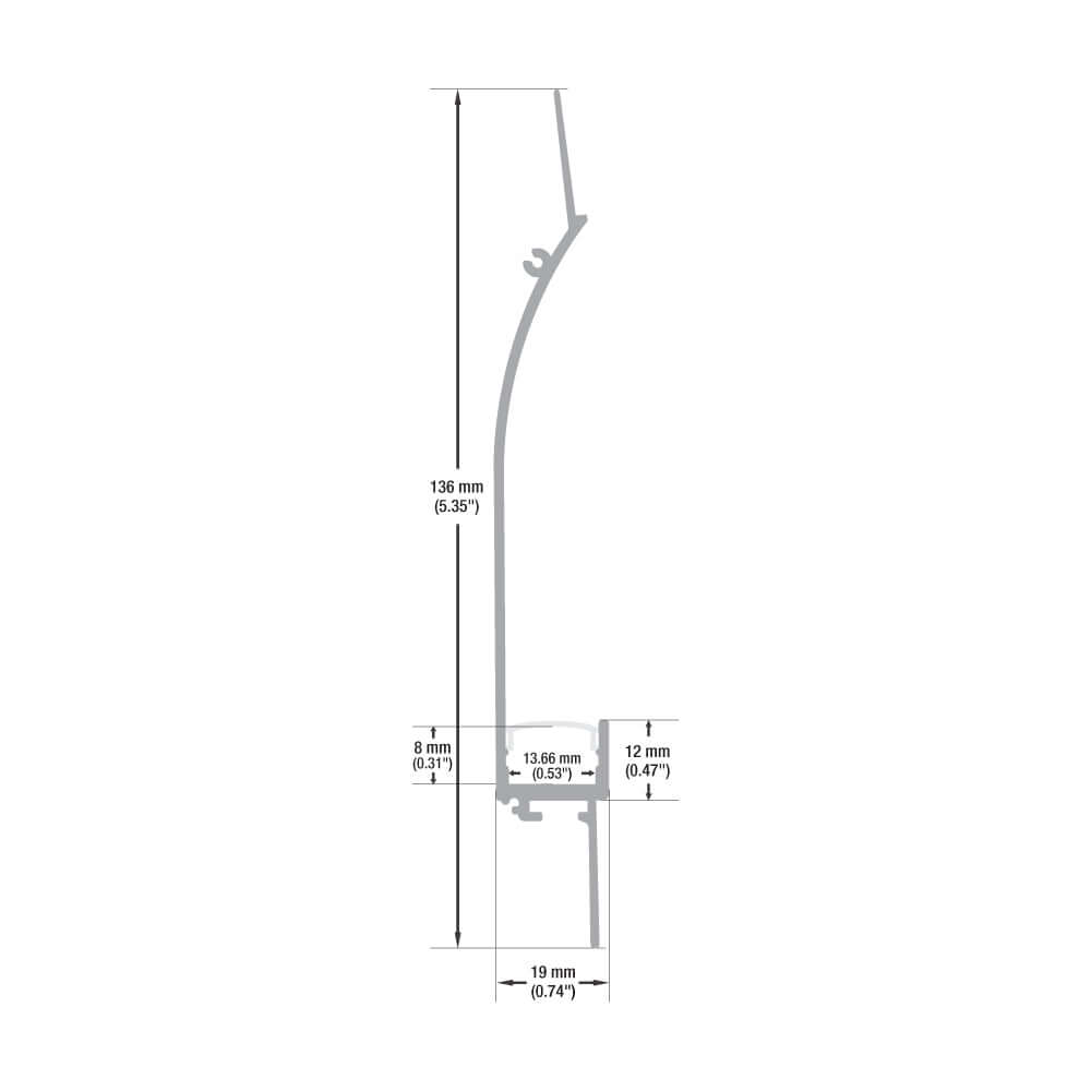 Plaster Cove Linear Architectural LED Aluminum channel, 2Meters (6.5ft) VBD-CH-D10-2