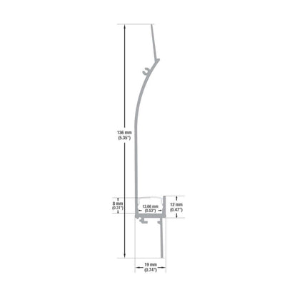 Plaster Cove Linear Architectural LED Aluminum channel, 2Meters (6.5ft) VBD-CH-D10-2