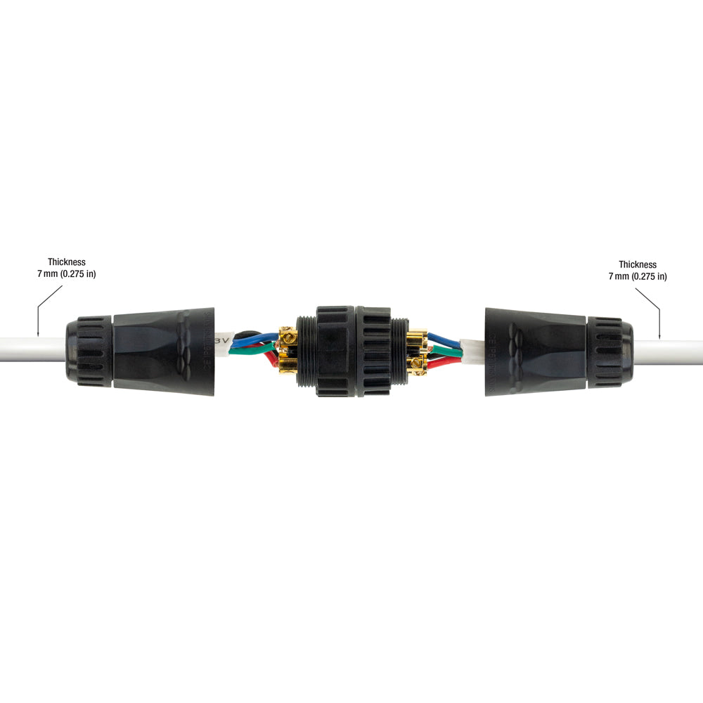 Outdoor Waterproof 2 Way Screw Type Connection Four Contact (RGB), Gekpower