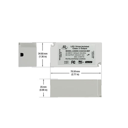 ES LD009D-CA02342-M9F Constant Current LED Driver, 230mA 27-42V 9W max, gekpower