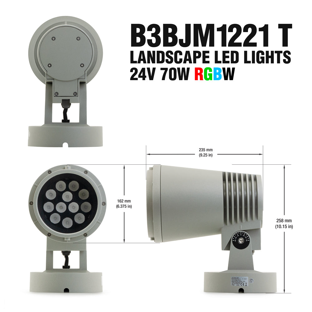 B3BJM1221T, Landscape Spot Lights, 24V 60W RGBW