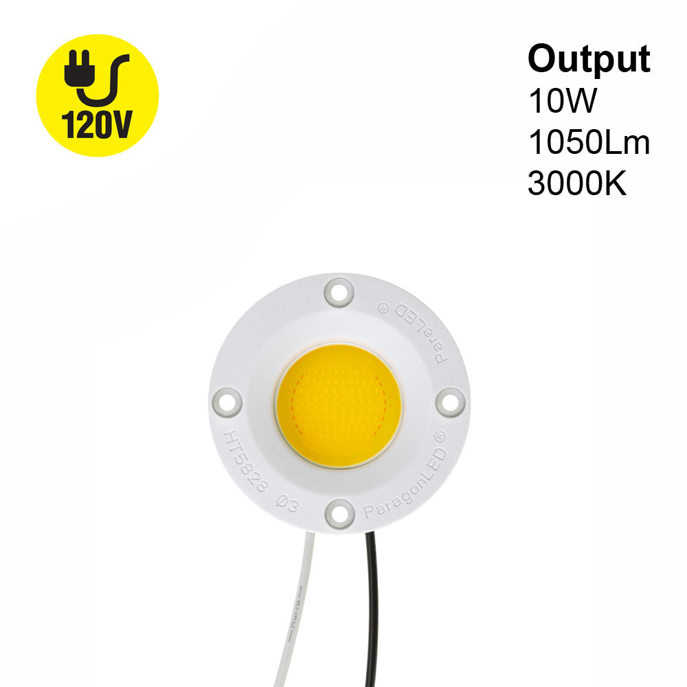 CDAC-080-05028-120-3000K COB Paragon LED Module with HT5828 LED Holder, 120V 10W 3000K - gekpower