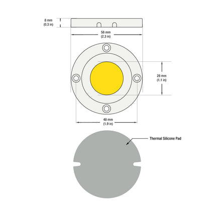 CDAC-080-05028-120-2700K COB Paragon LED Module with HT5828 LED Holder, 120V 20W 2700K(Soft White)