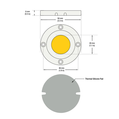 CDAC-136-5028-347-2700K COB Paragon LED Module with HT5828 LED Holder, 347V 10W 2700K(Soft White)