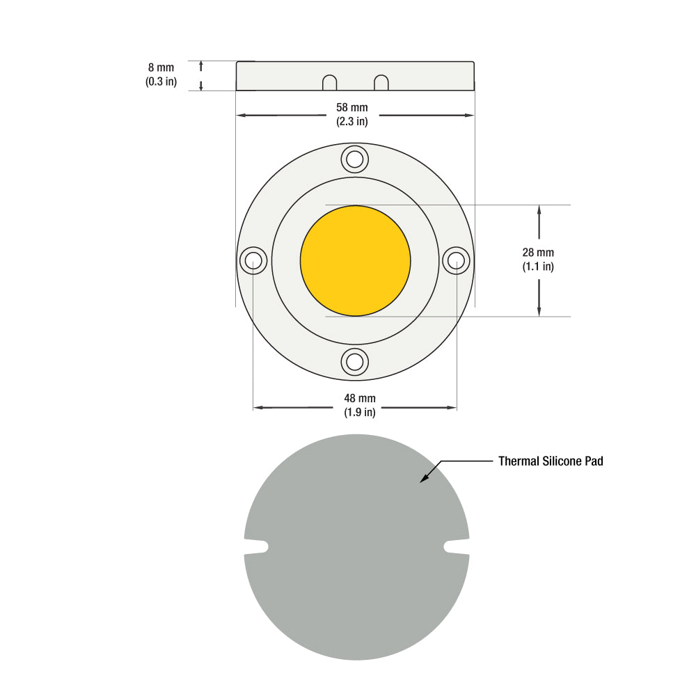 CDAC-136-5028-347-2700K COB Paragon LED Module with HT5828 LED Holder, 347V 30W 2700K(Soft White)