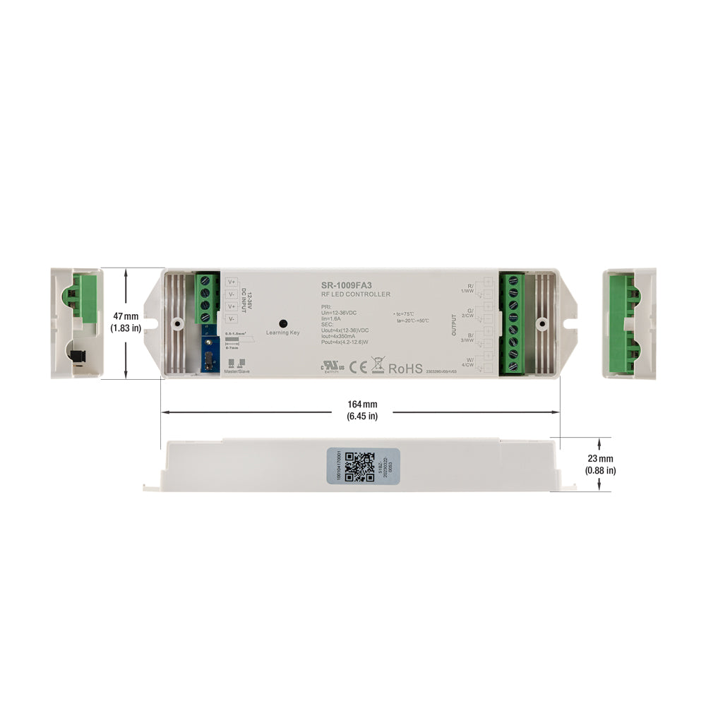 Constant Current LED Light Receiver SR-1009FA3 (R-1.6A), 350MA 12-36VDC 16.8-50.4W - gekpower