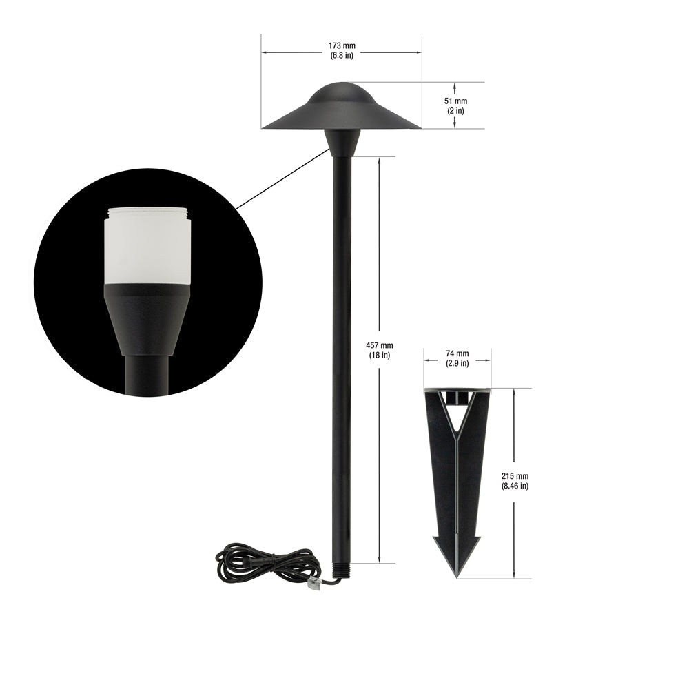 18 inch Pathway LED Light with Umbrella Caps, gekpower