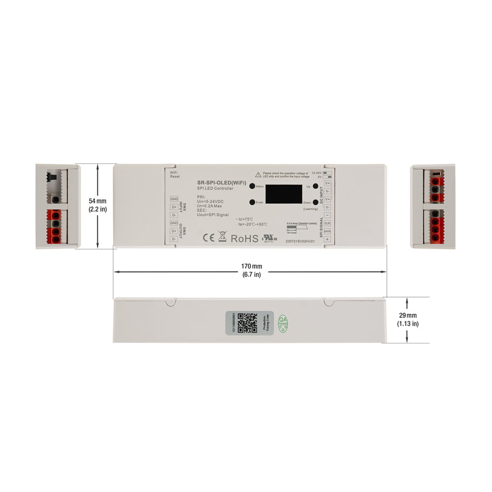 SR-SPI-0LED(WiFi) DMX LED Light Receiver with SR-2858Z4 Remote Controller, 5-24V DC