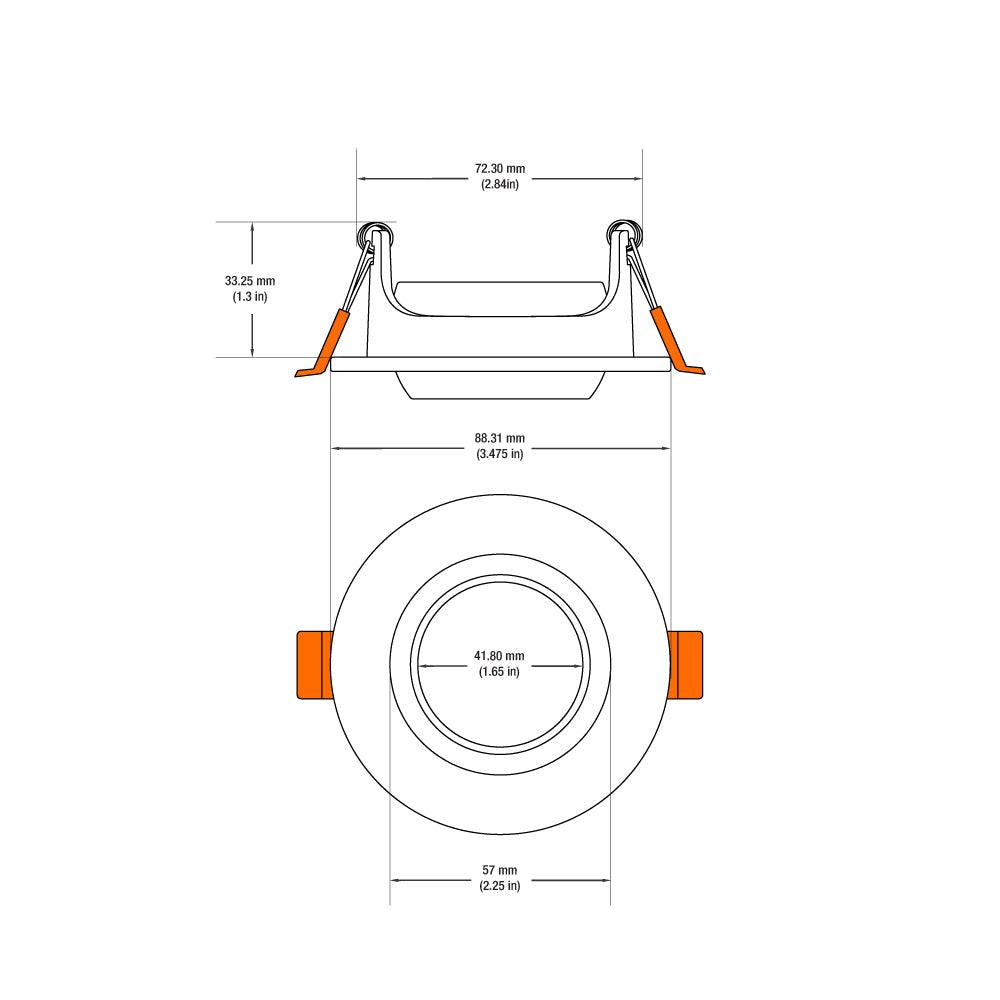 VBD-MTR-81W Low Voltage IC Rated Recessed LED Light Fixture, 3 inch Round White - gekpower