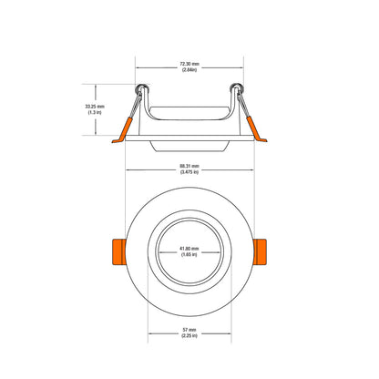 VBD-MTR-81W Low Voltage IC Rated Recessed LED Light Fixture, 3 inch Round White - gekpower