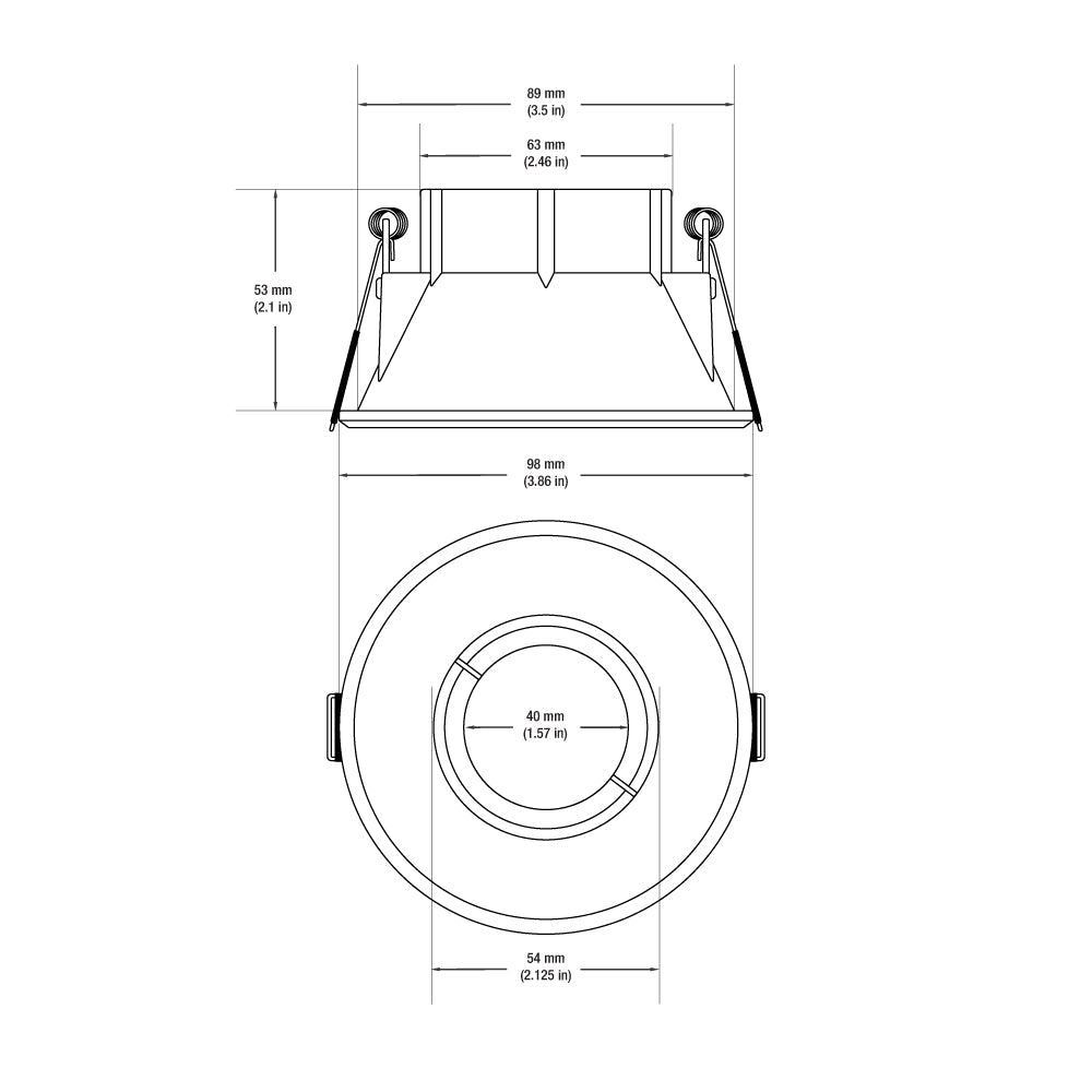 VBD-MTR-86B Low Voltage IC Rated Recessed LED Light Fixture, 3.5 inch Round Black - gekpower