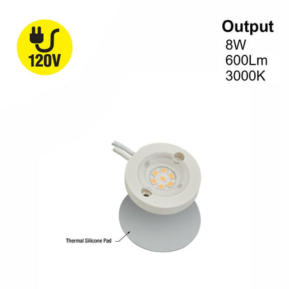 1.5 inch Round Disc LED Module P01-600-930-120-S1-18S300, 120V 8W 3000K(Warm White)