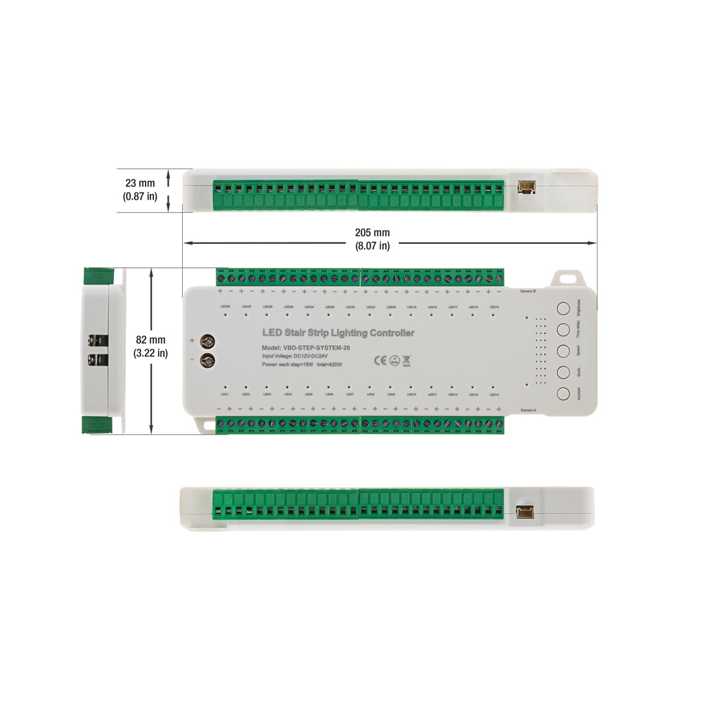 VBD-STEP-SYSTEM-28, 28 Steps LED Light Controller with Dual PIR Motion Sensor